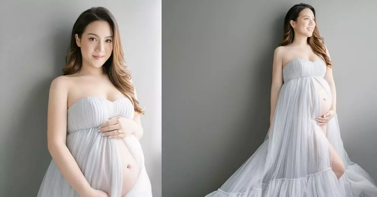 「翻版廖碧兒」鄺美璇懷孕8個月 晒唯美孕照生活富貴