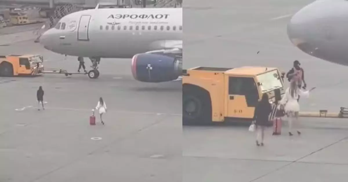 遲到錯過航班 俄兩女擅闖停機坪狂向機師揮手求停下引網嘲：以為搭巴士？