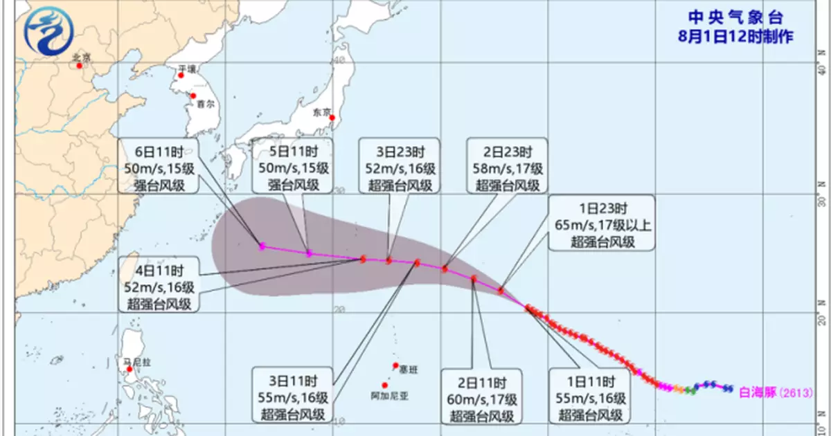 「白海豚」迎來第三個強度巔峰　變數仍大中日韓均是潛在登陸地