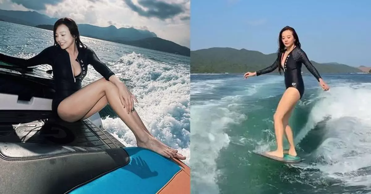 余思霆出海滑水解放導彈 拉鏈半開自信滿滿