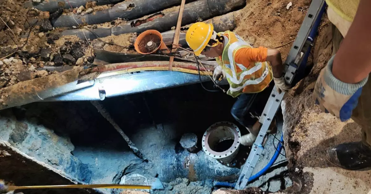荃灣海貴道水管滲漏事故 水務署指水管維修工程完成鹹水供應陸續恢復