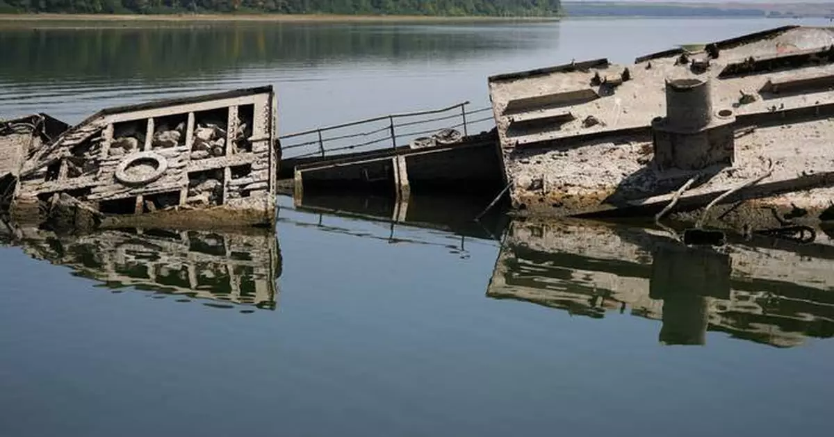 多瑙河水位急降 二戰德國戰艦殘骸重現