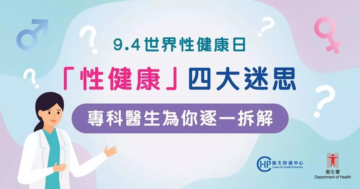 9.4世界性健康日 「性健康」四大迷思 專科醫生為你逐一拆解（下）