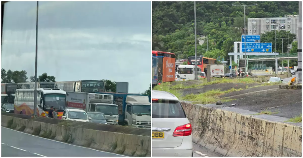 龍翔道3車相撞意外 部分行車線一度封閉現場交通受阻