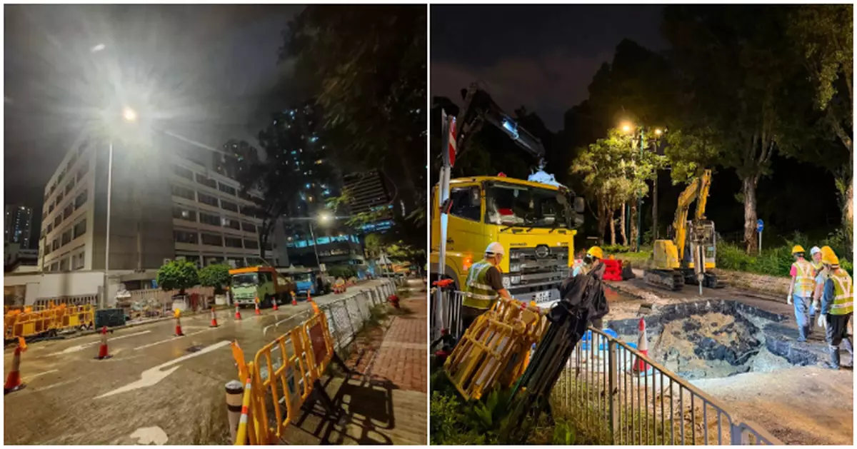 水務署：青山公路近屯利街水管緊急維修 爭取周二中午前恢復食水供應