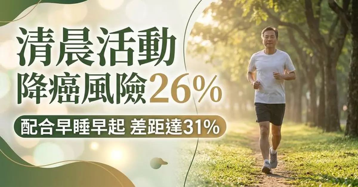 研究指清晨活動或降癌風險26% 配合早睡早起差距達31%
