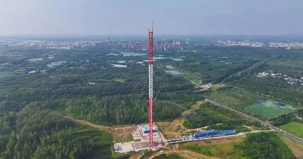 中國最高大氣研究塔建造里程碑 主體結構超200米