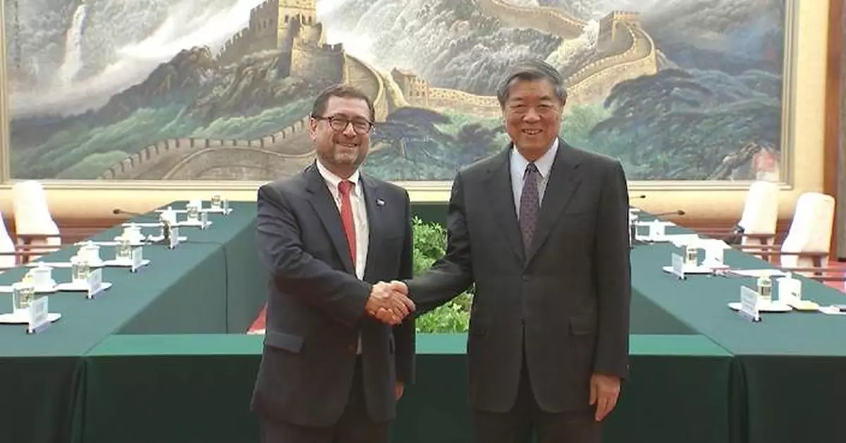 中國副總理何立峰會見智利外長