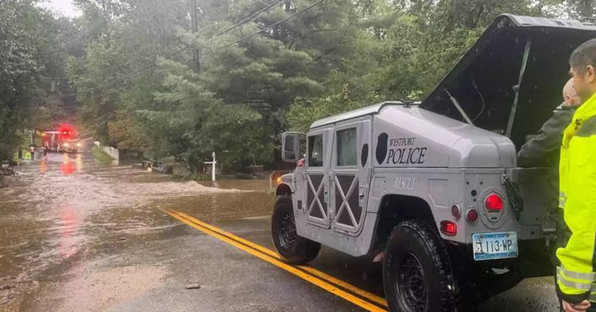 美國東北部三州暴雨引發山洪 道路關閉交通受阻