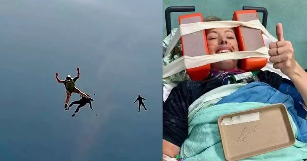 3,000米高空跳傘被撞失知覺急墜逾1分鐘 英女半昏迷間開傘撞樹奇蹟生還
