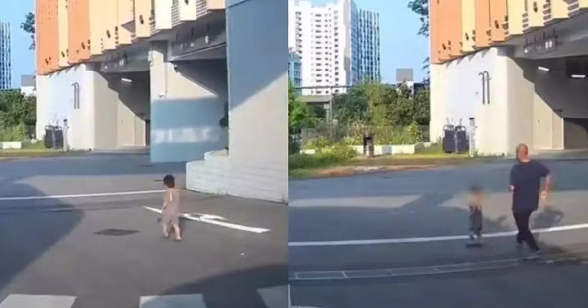 幼童無人看管欲闖馬路 新加坡司機急煞車救人 粗心父反應冷淡捱批
