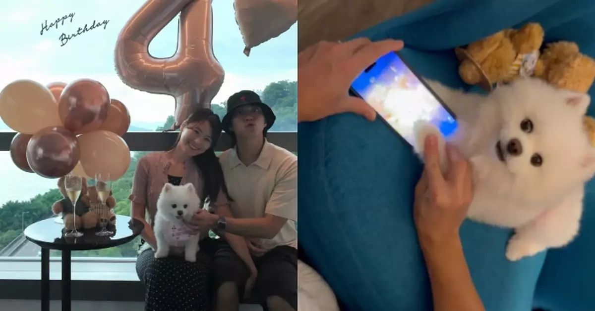 孖老婆帶愛犬酒店 Staycation慶祝4歲生日 吳業坤借「白湯」運氣「抽卡」好搞笑