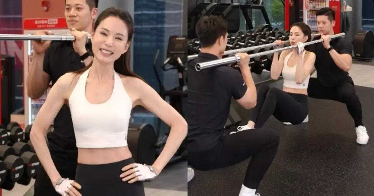 60歲李若彤挑戰高難度槓鈴引體上升展強勁體能 零贅肉身形極吸睛