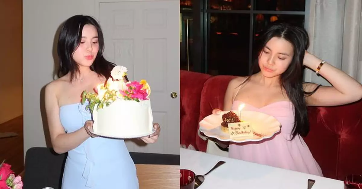 姚焯菲連換兩套造型迎20歲生日 粉紅吊帶裙少女感十足