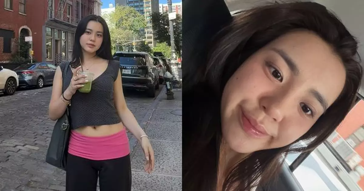 姚焯菲紐約開學晒露腰照 車廂嘟嘴賣萌冧粉絲