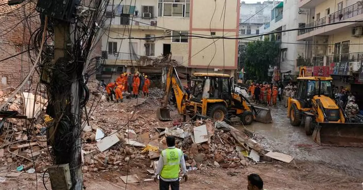 新德里樓宇倒塌增至六死 救援人員持續搜救被困者