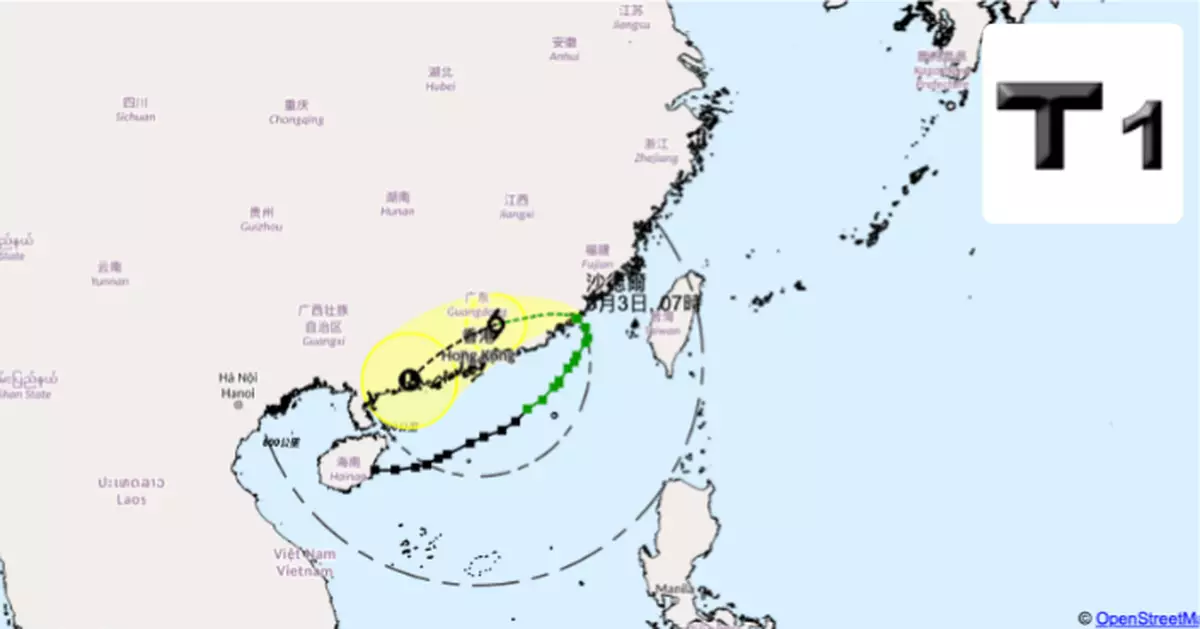 天氣｜天文台：1號信號在早上維持  「沙德爾」周五再逼近屆時評估是否發3號