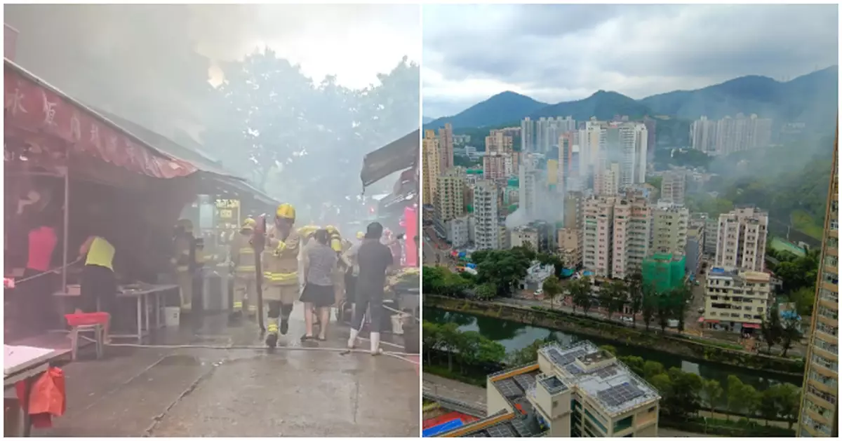 大埔富善街地鋪突發火警　街市濃煙滾滾幸無人傷