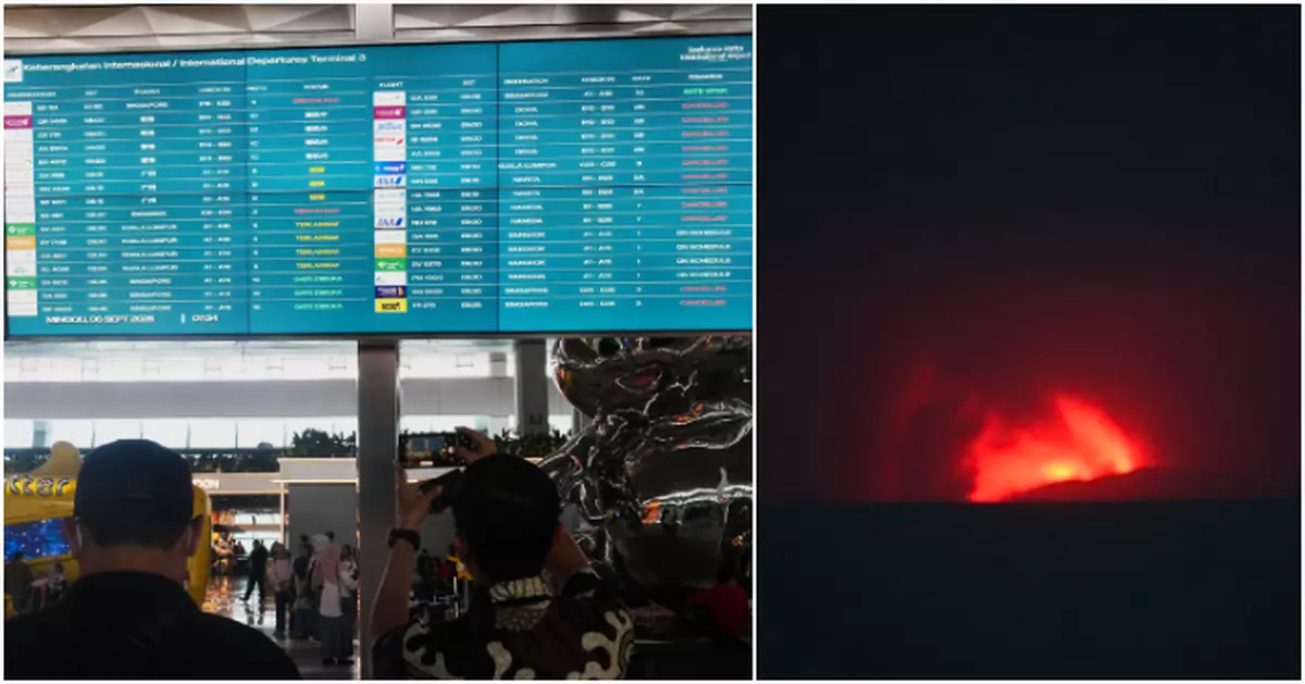 印尼喀拉喀托之子火山噴發　雅加達國際機場暫停運作數百航班停飛