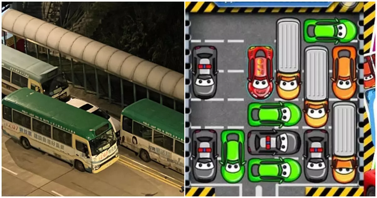 違泊私家車遭3小巴「三面夾擊」包圍 網民：好有安全感！
