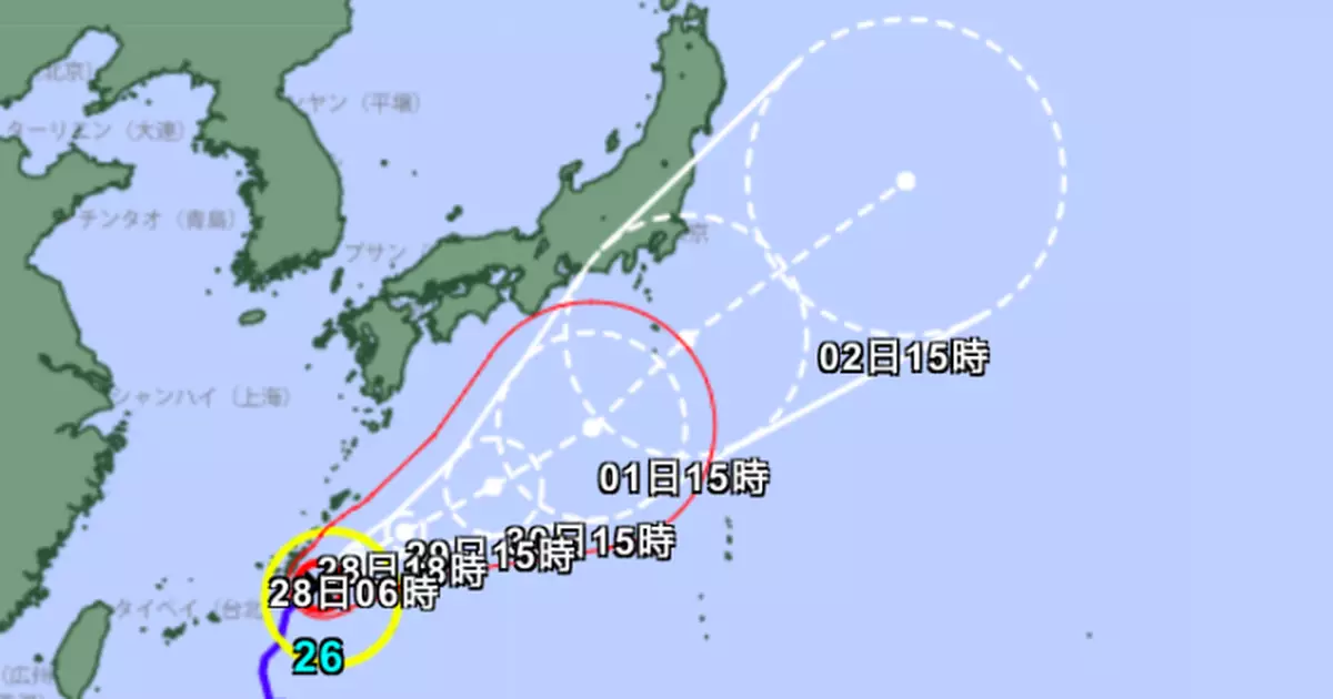超強颱風舒力基料橫過日本琉球群島　沖繩或有暴雨