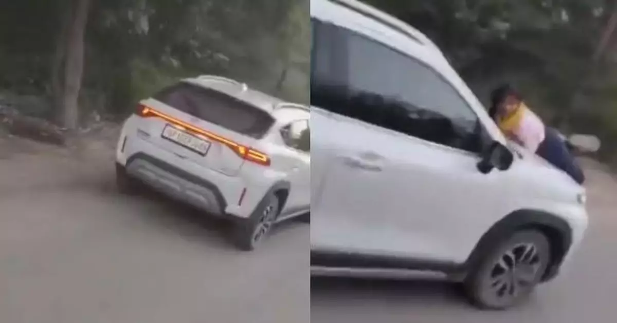 當街撞破丈夫姦情 印度人妻伏車引擎蓋阻離開 被載行近百米呼救連連