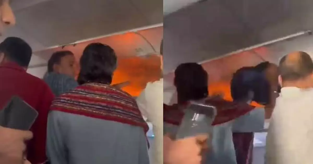 印度靛藍航空客機飛行途中尿袋突起火 行李架冒濃煙現明火嚇壞乘客