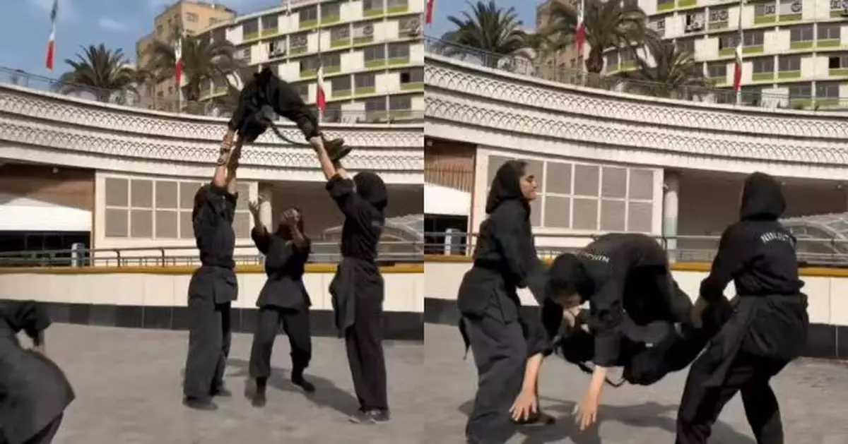伊朗「女忍者」習武影片爆紅 連環空翻倒立耍兵器 驚人身手引網民熱議