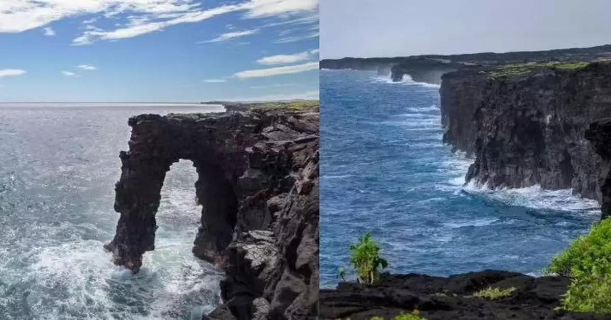 屹立數百年終不敵海浪侵蝕 夏威夷27米高霍雷海拱倒塌 數百年地標成歷史