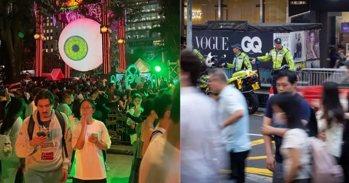 蘭桂坊一帶非常擠迫實施分流 警籲轉往其他地區慶祝萬聖節