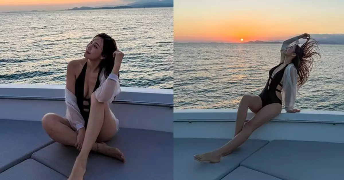 朱智賢坐遊艇出海晒泳衣照 側露半球性感爆燈