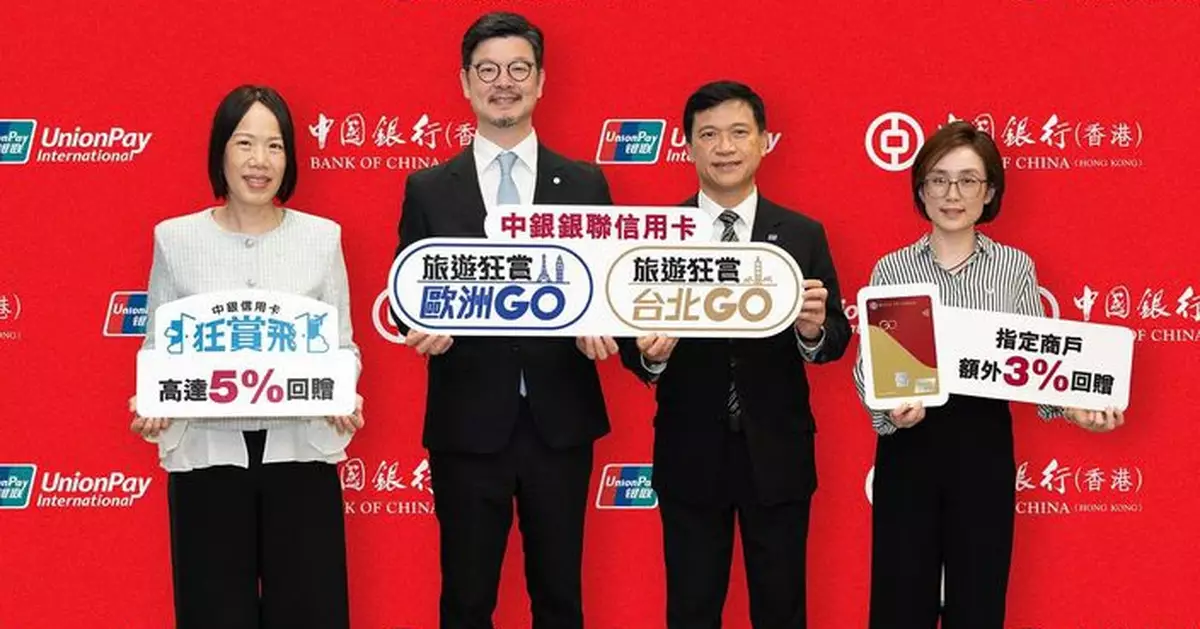 中銀信用卡與銀聯國際推出「歐洲Go」「台北Go」優惠 客戶於指定熱門商戶消費可獲額外3%回贈