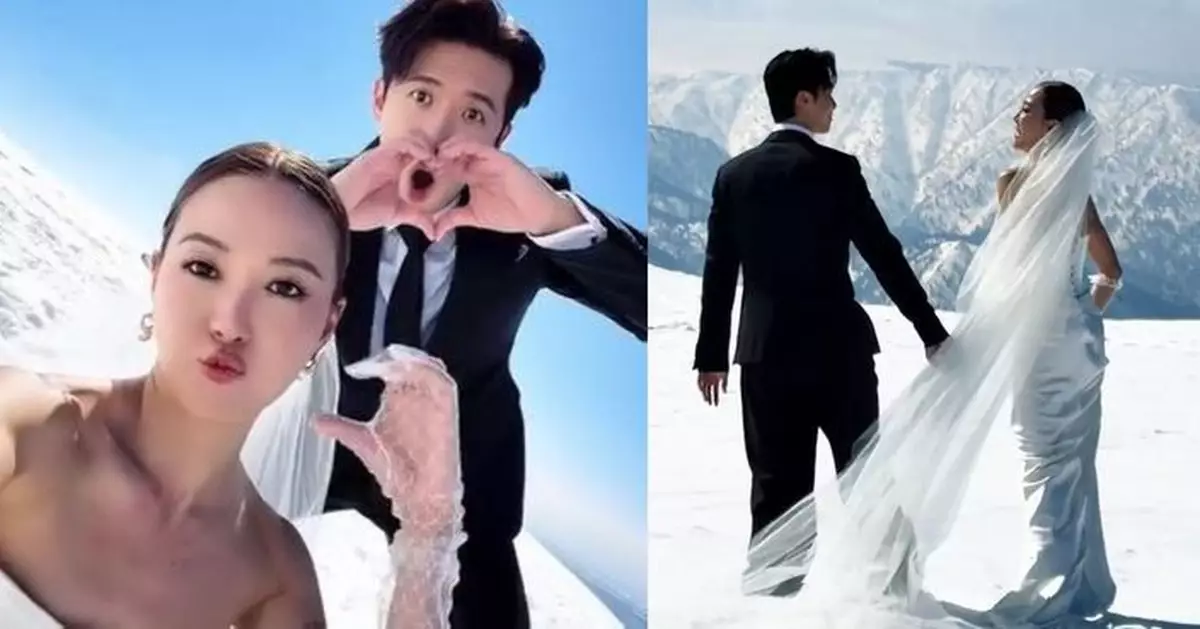 邱士縉雪山拍婚紗照花絮曝光 與未婚妻Alina踩單板滑雪晒恩愛