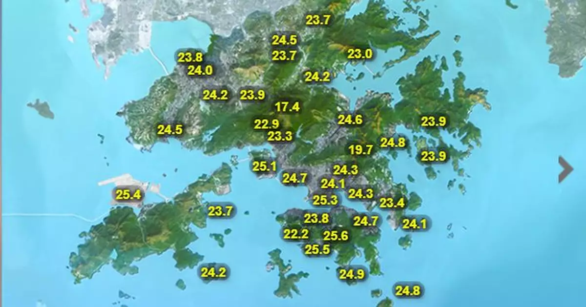天氣 | 受冷鋒相關東北季候風影響 早上大部分地區氣溫較周日低兩度