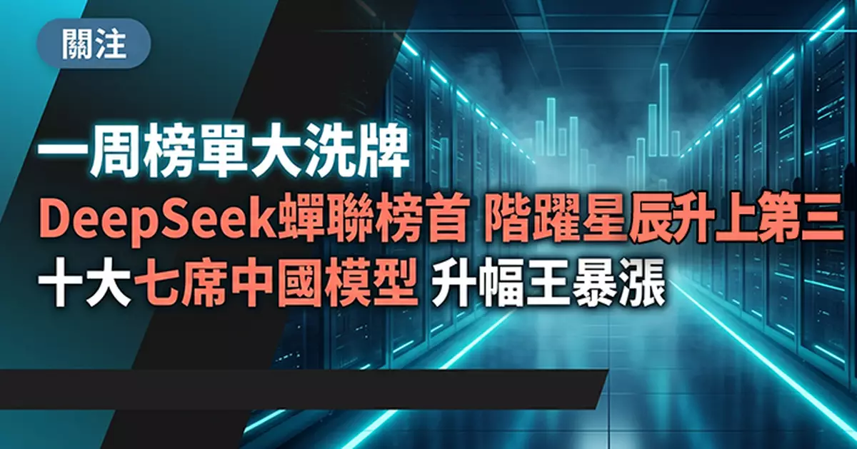 OpenRouter一周排名 DeepSeek V4.1 Flash蟬聯榜首 階躍星辰Step 5 Preview升上第三