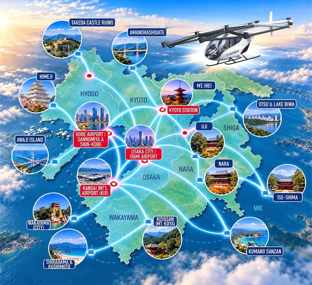 關西空中交通網絡概念圖 AP圖片