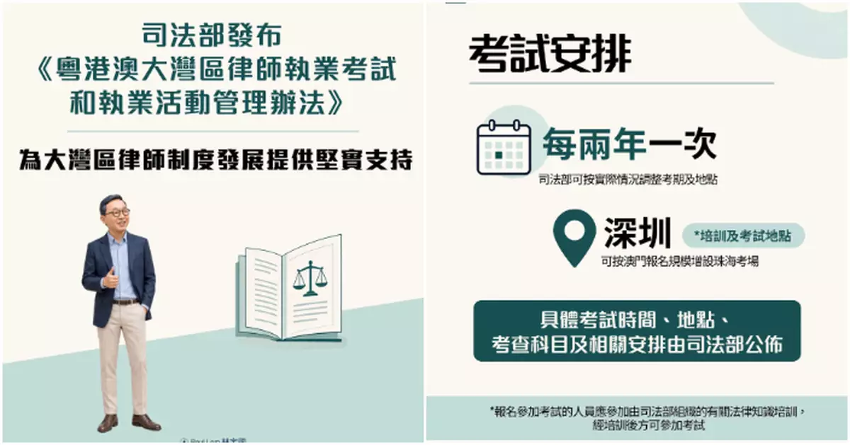 林定國歡迎大灣區律師執業管理辦法實施 指為大灣區律師制度發展提供堅實支持