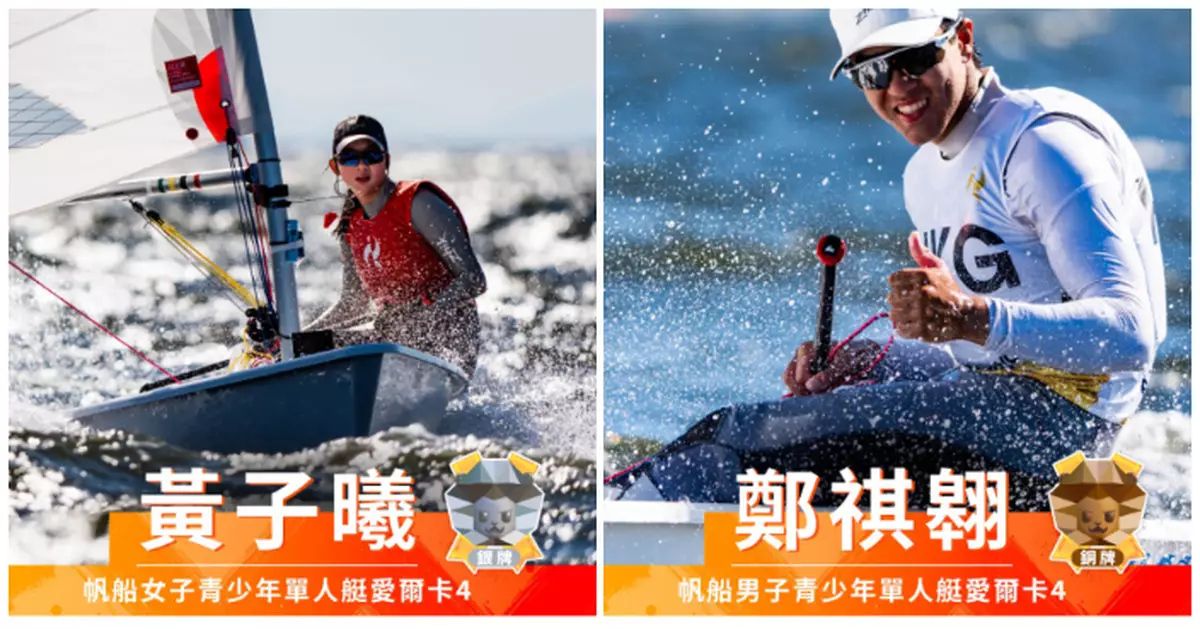 亞運帆船項目　黃子曦鄭祺翱為港隊增添一銀一銅