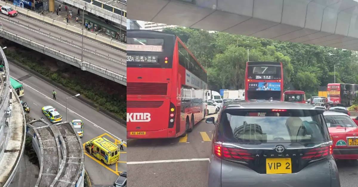 葵涌道三車相撞初步9傷  運輸署：近昌榮路迴旋處部分行車線封閉