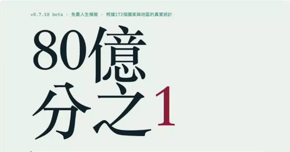 人生模擬遊戲 《80億分之1》爆紅  玩家隨機投胎至全球不同國家 體驗百樣人生