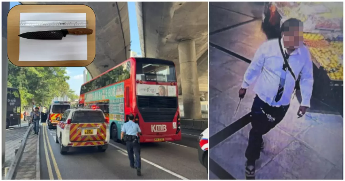 持刀漢啟業邨街市遊蕩後登巴士逃走   警憑「銳眼」跨區追蹤截車拘46歲男