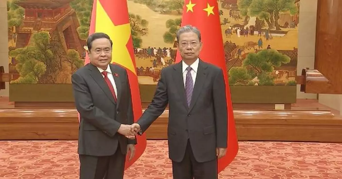 全國人大常委會委員長與越南國會主席會談