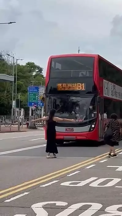早前亦試過有女子衝出馬路攔截巴士。(FB影片截圖)