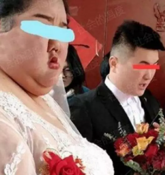 新娘引來親友嘲笑。網上圖片