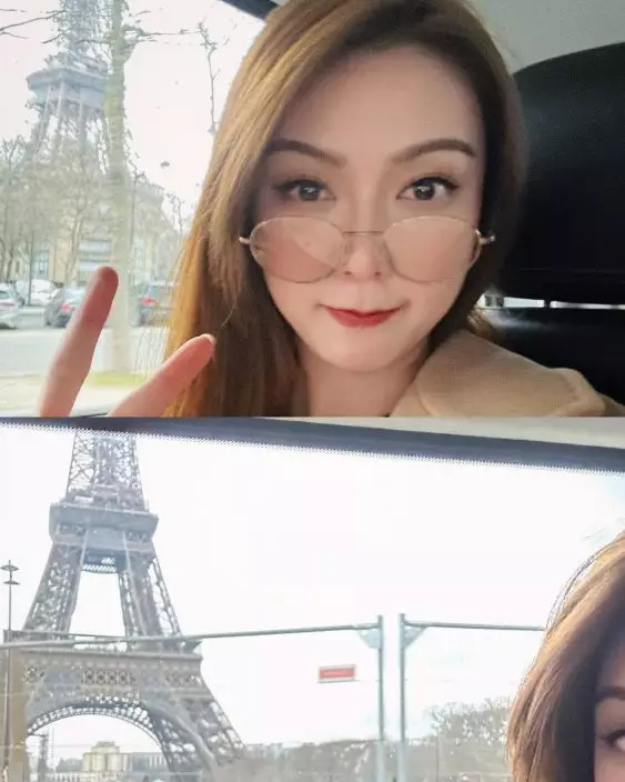 薛凱琪影巴黎鐵塔日景。
