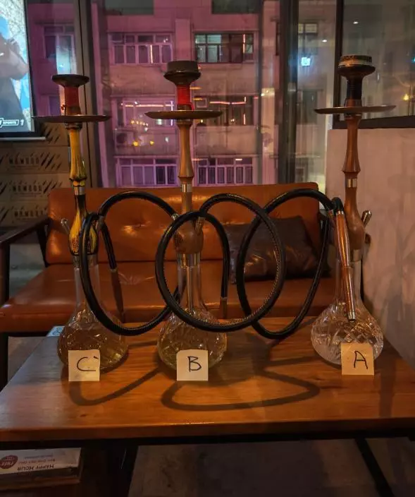 控煙酒辦人員在行動中檢取的水煙。政府新聞處圖片