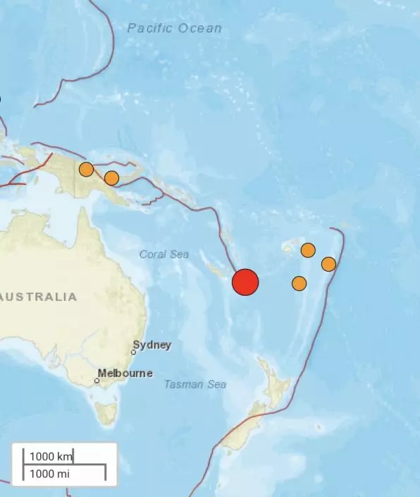 澳洲外海羅雅提群島發生7.7級地震。