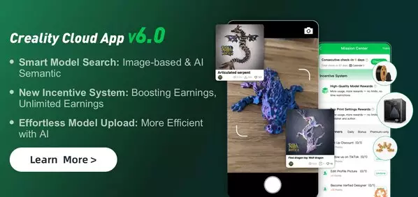 Creality Launches Creality Cloud Version 6.0 with AI Features and New Incentive System