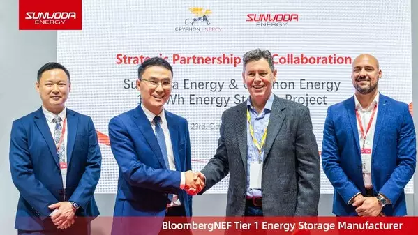 Sunwoda Energy and Gryphon Energy Forge Partnership for 1.6GWh Energy Storage Project in Australia