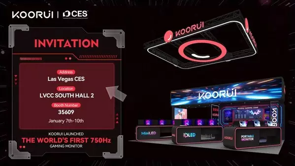KOORUI to Unveil the World's First Monitor with a 750Hz Refresh Rate at CES 2025